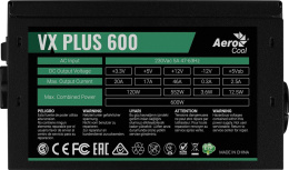 Блок питания 650W AeroCool VX PLUS 650 650W ATX 2.3, Non-PFC, 20+4P 4+4P, PCIe 6+2P x2, PATA x3, SATA x4, FDD fan 12cm 4713105962789