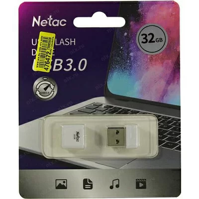 Флеш-накопитель USB3.0 32Gb Netac U116 (NT03U116N-032G-30WH) USB 3.0 Type-A, пластик, с колпачком, белый