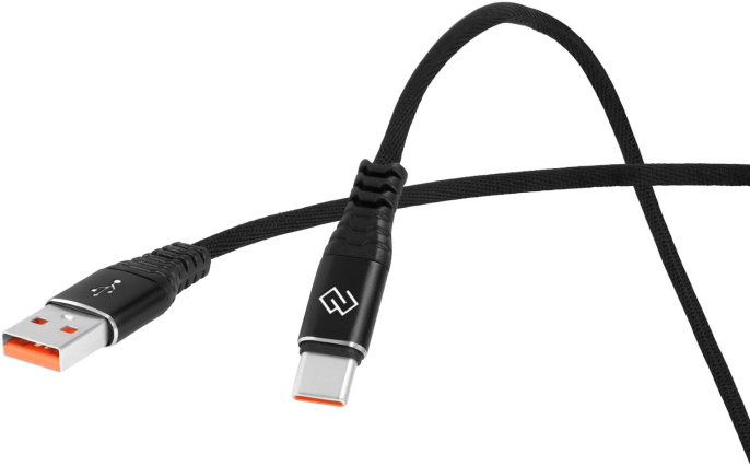 Кабель Digma USB Type-C (m) -  USB (m),  1м,  3A,  черный [dg-usba-с-1m-27w]
