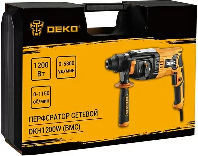 Перфоратор Deko DKH1200W патрон:SDS-plus уд.:3.2Дж 1200Вт (кейс в комплекте)