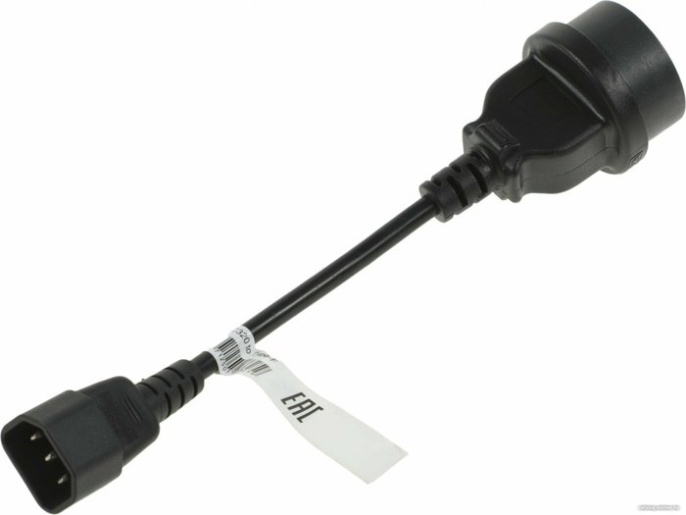 Кабель PowerCom SCUT IEC-320 C14-Socket Type-F (для компьютера, функция: питание устройств, 250V, 10A, длина: 0.23 м)