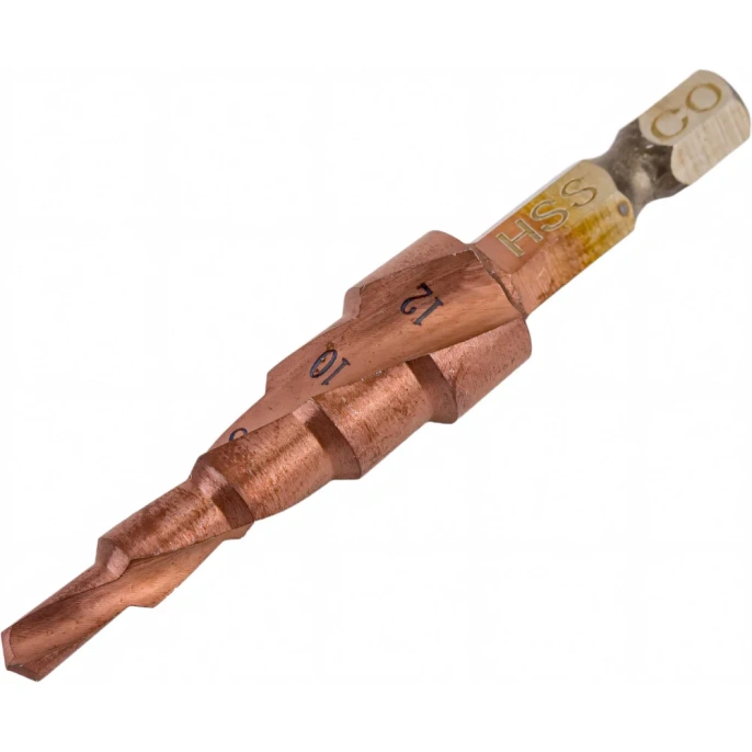 Сверло ступенчатое по металлу Extreme COBALT 4-12 мм, 5 ступеней РОСОМАХА 705001