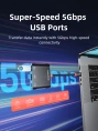 USB-Хаб (концентратор) CABLETIME CBS1B (CT-SHUB31-AB) 3-в-1 с поддержкой Switch2/1 - Black+Orange+Blue