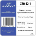 Z80-42-1 Бумага без покрытия Albeo 1067 мм,  80 г/кв.м., 45,7 м