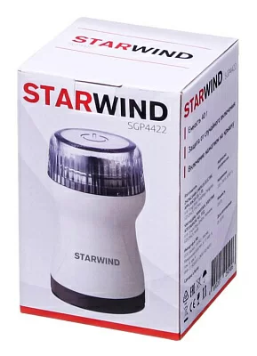 Кофемолка Starwind SGP4422 200Вт сист.помол.:ротац.нож вместим.:40гр белый/коричневый