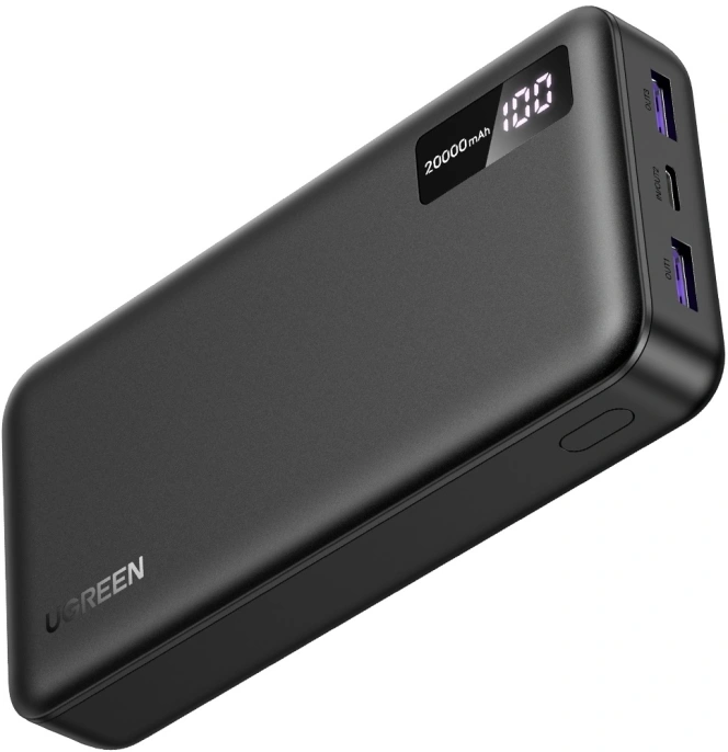 Внешний аккумулятор UGREEN PB312-25683 20000mAh PD 20W Two-way Fast Charging Power Bank Gray USB-C вход/выход: 5V 3A 9V 2.22A 12V 1.67A 20W, USB-A выход: 10V 2.25A 9V 2A 12V 1.5A 5V 3A 22.5W