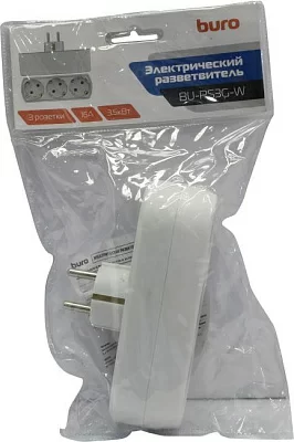 Сетевой разветвитель Buro BU-PS3G-W (3 розетки) белый (пакет ПЭ)