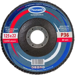 Круг лепестковый универсальный (125х22 мм,  А36, 14А) Tsunami КЛТ1 D96100000012536