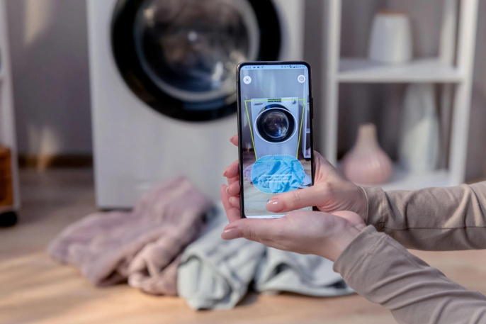 Стиральная машина узкая Candy Smart Pro Inverter CSOW43 646TWMB-07, с фронтальной загрузкой, 6кг, 1300об/мин, с паром, с сушкой, инверторная