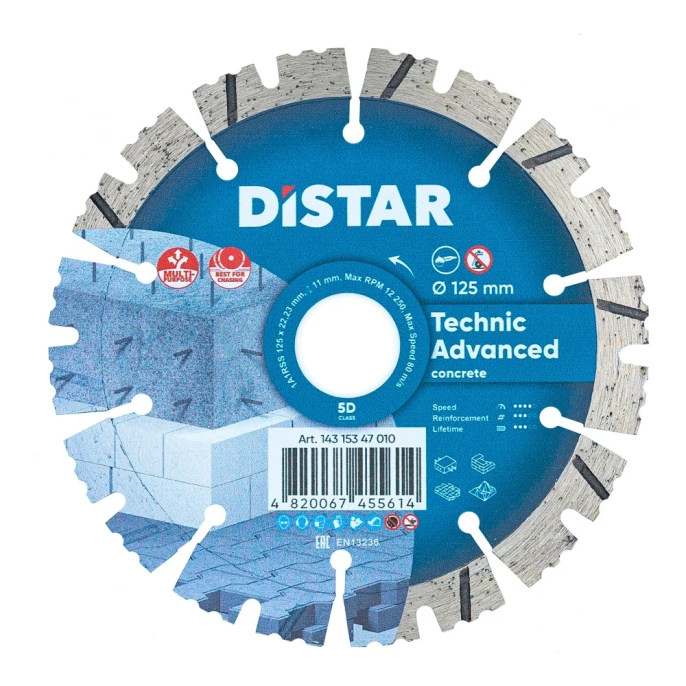 Диск алмазный сегментный по армированному бетону Technic Advanced (125х22.2 мм) DiStar 14315347010