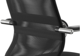 Кресло МЕТТА SU-B-8, сетка, до 120кг, топ-ган, фиксированные подлокотники,  черный