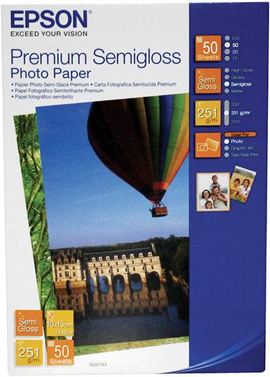 Бумага/ Epson Premium Semigloss Photo Paper 10x15 50 sheets C13S041765
