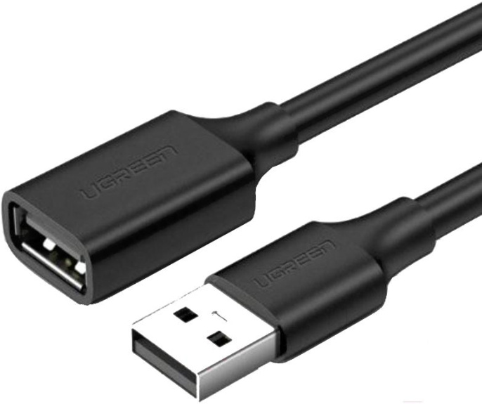 Кабель UGREEN US103 (10315) USB 2.0 A Male to A Female Cable. Длина: 1,5 м. Цвет: черный