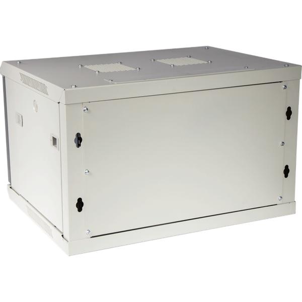 Шкаф коммутационный LanMaster TWT-CBWPG-6U-6X4-GY настенный,  стеклянная передняя дверь,  6U,  600x400 мм