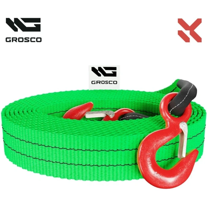 Трос синтетический Grosco 4т, 4м, петля/петля, для буксировки авто до 2 тонн BTS0404LL