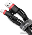 Кабель Baseus CALKLF-B19 Cafule Cable USB to Lightning 2.4A, нейлоновая оплётка, 1m Red+Black