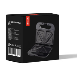 Электрическая сэндвичница RAGEX R732-000, 750 Вт, панель сэндвичи, черная