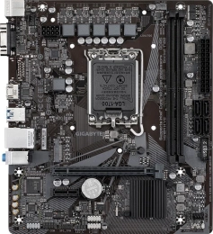 Материнская плата GigaByte H610M H V2 rev. 1.0 mATX, 22.3x19.6 см, Intel H610, 2xDDR5 DIMM, 5600МГц, до 128GB, звук 7.1, 4xSATA3.0 6Gb/s , 1xM.2, 1xPCIe4.0x16, 1xPCIe3.0x1, 1хHDMI, 1xVGA H610M H V2 rev. 1.0