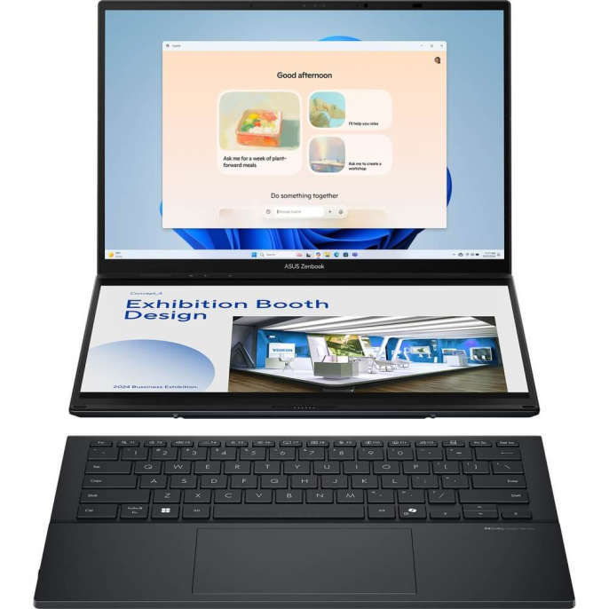 Ноутбук ASUS Zenbook DUO 14 OLED UX8406CA-QL078W Intel Core Ultra 9 285H 2900MHz/14"/1920x1200/32GB/1024GB SSD/Intel Arc Graphics/Wi-Fi/Bluetooth/Windows 11 Home (90NB14X1-M00320) Grey