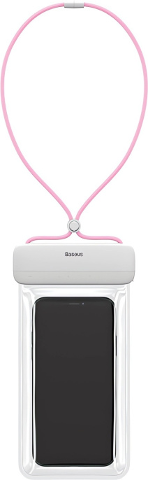 Чехол для телефона Baseus ACFSD-D24 Let''s go Slip Cover водонепроницаемый White+Pink материал: PVC+ABS+силикон, технология: горячее прессование, применимые модели: телефоны с диагональю экрана менее 7,2 дюймов, применимая температура: -20°C-70°C, водопр