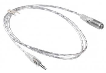 Кабель-удлинитель аудио Buro Jack 3.5 (m) -  Jack 3.5 (f),  1м, прозрачный [cab025-1m]