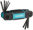 Набор ключей WorkPro WP222030 8 предметов шестигранные, хром-ванадиевая сталь, закаленная и отпущенная, эргономичный дизайн рукоятки для удобного захвата, размер: T9, T10, T15, T20, T25, T27, T30, T40