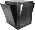Шкаф коммутационный ЦМО ШРН-М-12.650-9005 настенный 12U 600x650мм пер.дв.стекл 120кг черный 581мм 25.1кг 180град. 610мм IP20 металл