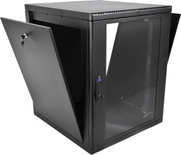 Шкаф коммутационный ЦМО ШРН-М-12.650-9005 настенный 12U 600x650мм пер.дв.стекл 120кг черный 581мм 25.1кг 180град. 610мм IP20 металл