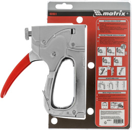 Степлер ручной Matrix 40901 скобы тип 140 6-14 мм / 36 гвозди тип 300 / 500