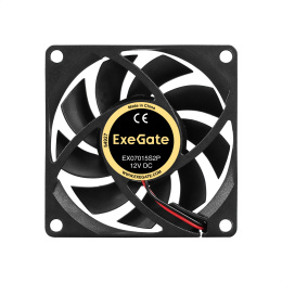 Вентилятор 12В DC ExeGate EX07015S2P (70x70x15 мм, Sleeve bearing (подшипник скольжения), 2pin, 2500RPM, 23dBA) EX299866RUS
