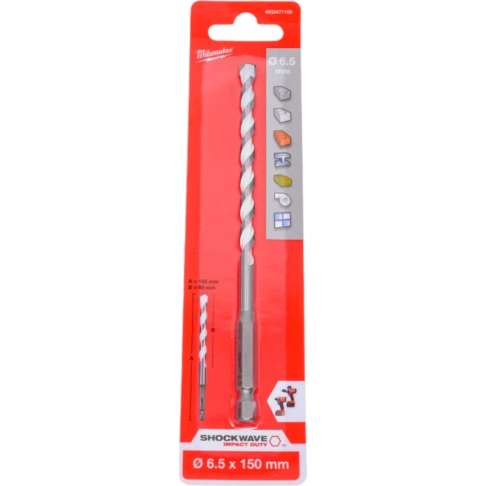 Сверло по мультиматериалам (6.5x150 мм; хвостовик HEX) Milwaukee 4932471100