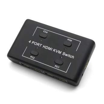 ORIENT HS41, HDMI KVM переключатель на 4 устройства, порты HDM + 2xUSB клавиатура+мышь , поддержка 4K@30Hz, кнопка переключения на проводе 1.2 м, не требуется внешнее питание 31067