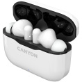 Наушники Canyon TWS-3, Bluetooth, внутриканальные, белый/черный [cne-cbths3w]