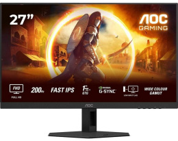 Монитор AOC 27" 27G4HRE 16:9, IPS, 200Hz, 2xHDMI, DP, speakers, цвет черный, БП встроенный, кабель HDMI, кабель DP, гарантия 3 года