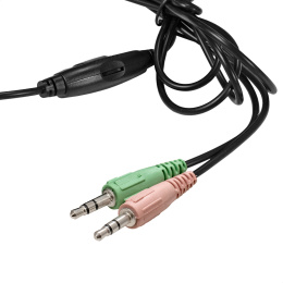 Полноразмерные наушники с микрофоном (гарнитура) ExeGate Office HS-130S (регулировка оголовья, 2x3.5мм, динамик 40мм, 20-20000Гц, длина кабеля 2.2м, регулировка громкости) EX295315RUS