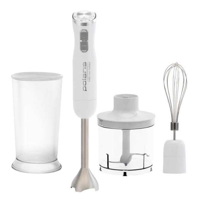 Блендер Polaris PHB 1476,  погружной,  белый/серебристый