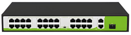 Коммутатор Temid PE242-300-C (24 порта PoE (10/100 Мбит/с), 2 порта Uplink (10/100/1000 Мбит/с) + 1 оптический порт Uplink SFP (10/100/1000 Мбит/с), выходная мощность PoE 30 Вт для каждого канального порта, коммутация: 10.8 Гбит/с, таблица MAC-адресов: 4K