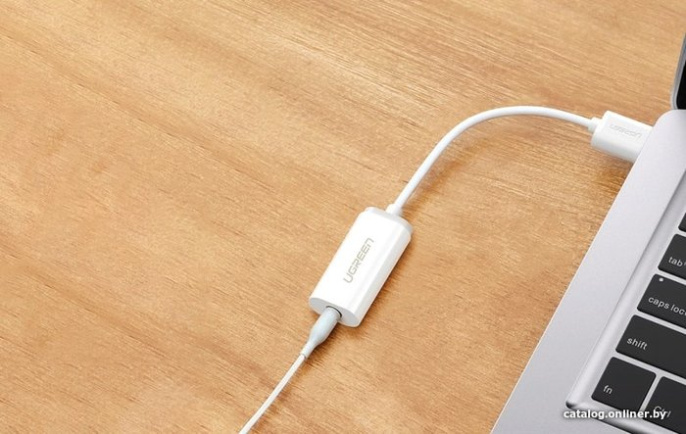 Внешняя звуковая карта UGREEN US206 30712 USB A Male to 3.5 mm Aux Cable. Цвет: белый 30712_