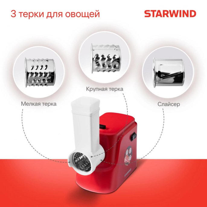 Мясорубка STARWIND SMG3225,  красный