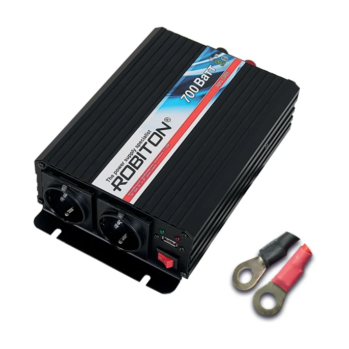 Инвертор 700W две евро розетки Robiton R700 12173