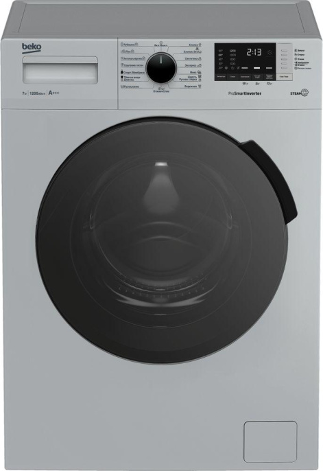 Стиральная машина Beko RSPE78612S, с фронтальной загрузкой, 7кг, 1200об/мин, с паром, инверторная