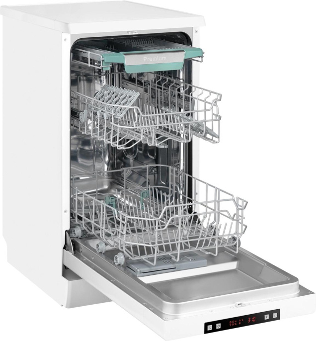 Посудомоечная машина WEISSGAUFF DW 4535,  узкая, напольная, 44.8см, загрузка 10 комплектов, белая [433792]