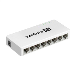 Коммутатор неуправляемый ExeGate EDGS-1008C (8-портовый гигабитный UTP 10/100/1000 Base-T, с функцией энергосбережения (EEE), настольный/настенный) EX298688RUS