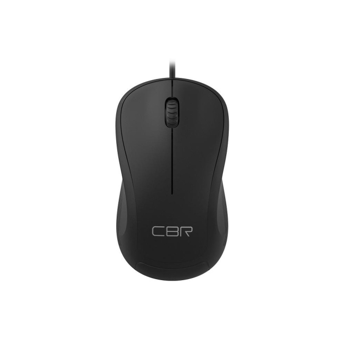 CBR CM 108 Black USB, Мышь офисн., 1000dpi, 3 кн., 1.8 м, резиновое колесо прокрутки