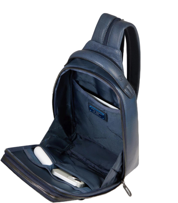 Рюкзак слинг Piquadro Solm CA7028S141/AV серо-голубой натуральная кожа