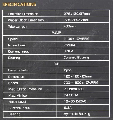 Система водяного охлаждения ID-Cooling FROSTFLOW X 240 LGA20XX/LGA1366/LGA115X/TR4/AM4/AM3/+/AM2/+/FM2/+/FM1 (TDP 250W, Черно-белый, Помпа с White LED подств., PWM, DUAL FAN 120mm)