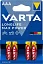 Батарея Varta LongLife Max Power LR03 Alkaline AAA (4шт) блистер