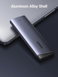 Бокс внешний для жесткого диска UGREEN CM767 35267 M.2NVME Hard Drive Enclosure 10Gbps с кабелем USB-C-USB-C. Цвет: серый