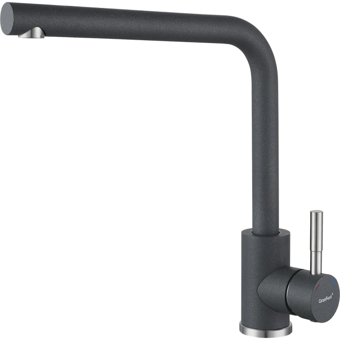 Смеситель GRANFEST GRANFEST QUARZ Смеситель для кухни, Г-образный, темно-серый GF-Z-5411 deep gray