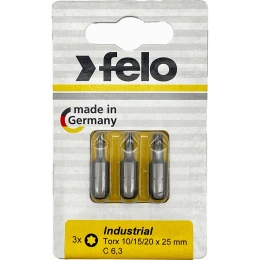 Биты Industrial 3 шт, T10/T15/T20, 25 мм, в блистере Felo 02693116